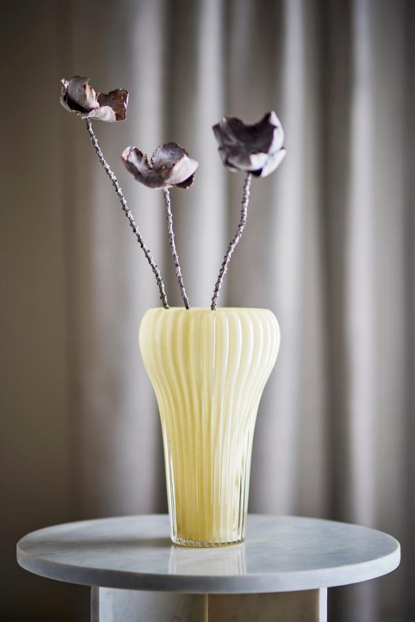 Bloomingville Averie Vase, Yellow, Glass
