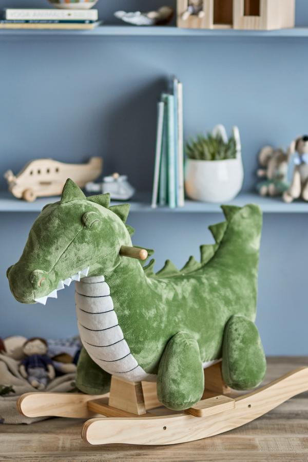Bloomingville Mini Arnie Rocking Toy, Crocodile, Green, Polyester