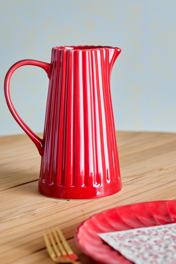 Bloomingville Latina Jug, Red, Stoneware