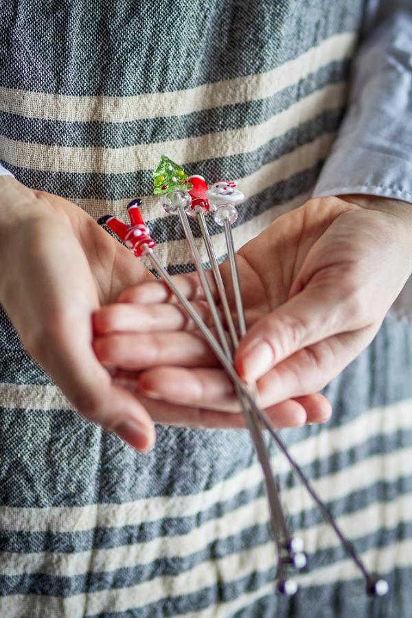 Bloomingville Misa Cocktail Stirrer, Red, Glass