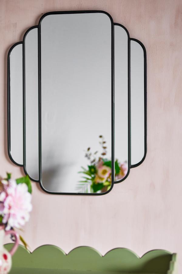 Creative Collection Mas Wall Mirror, Black, Metal
