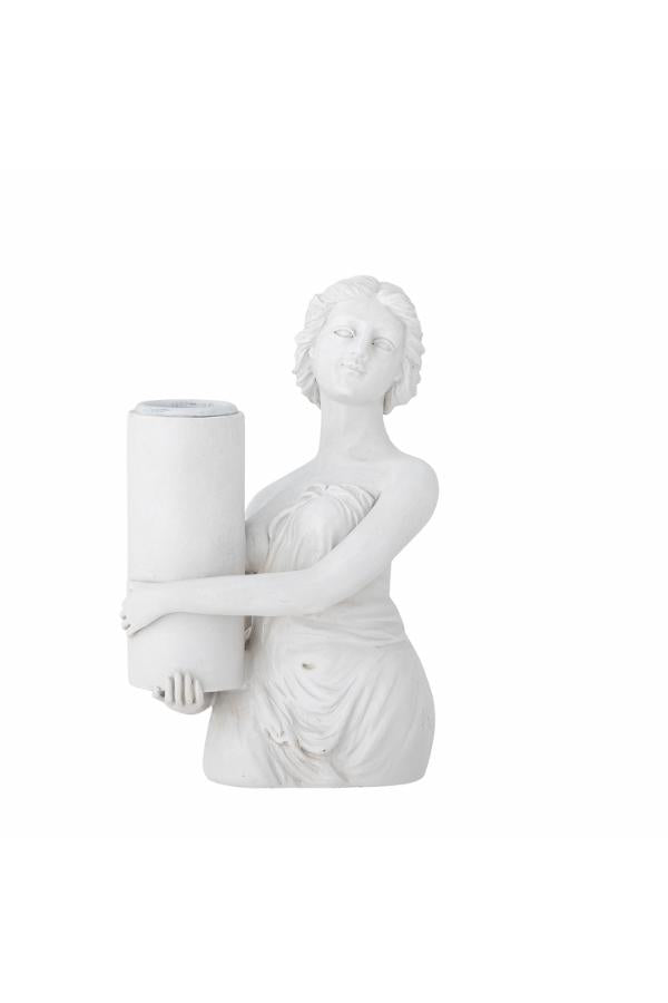 Creative Collection Medea Candle Holder, White, Polyresin
