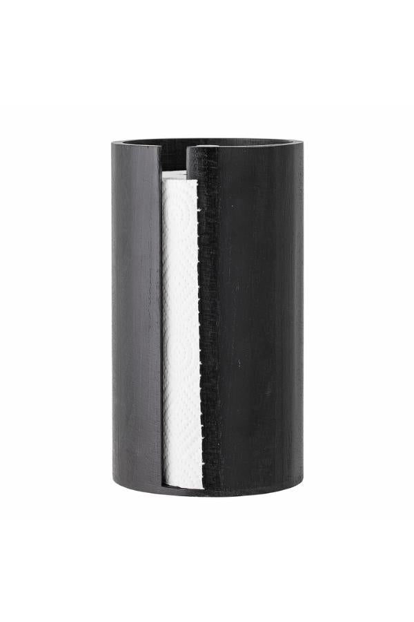 Bloomingville Celian Kitchen Paper Stand, Black, Paulownia