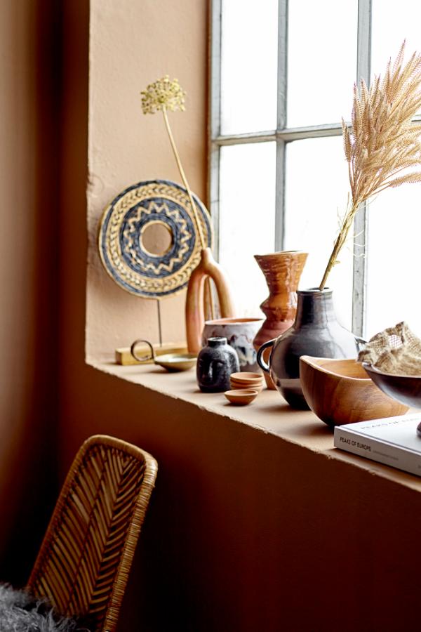 Bloomingville Eliot Candle Holder, Black, Stoneware