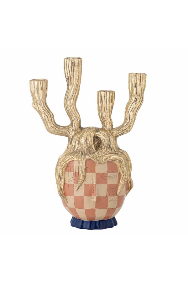 Bloomingville Medusa Candle Holder, Gold, Polyresin
