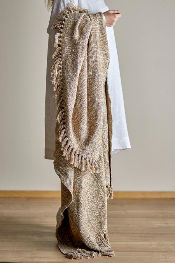 Bloomingville Bresso Throw, Brown, Recycled Cotton