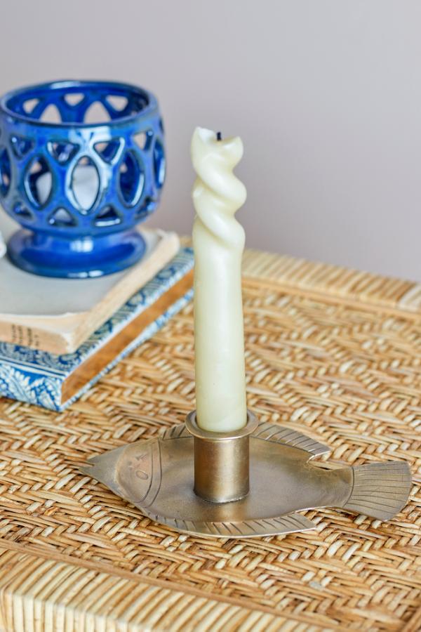 Creative Collection Fabius Candle Holder, Brass, Metal