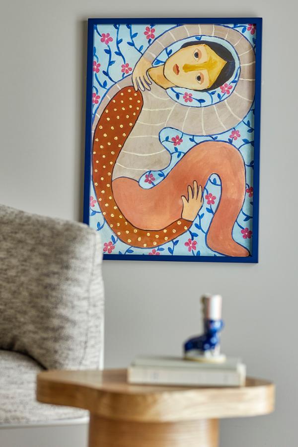 Bloomingville Floriesta Illustration w/ Frame, Multi, Firwood