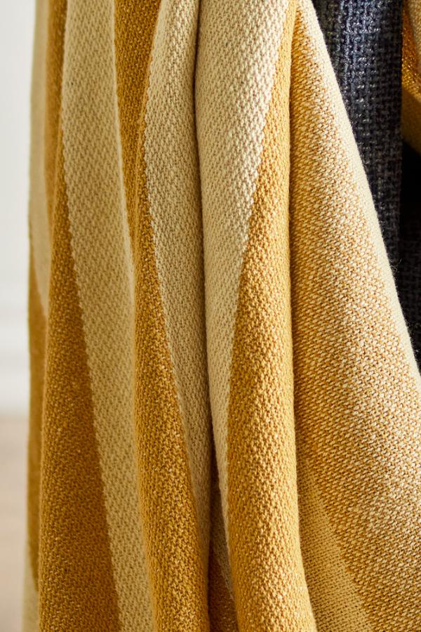 Bloomingville Frello Throw, Yellow, Recycled Cotton