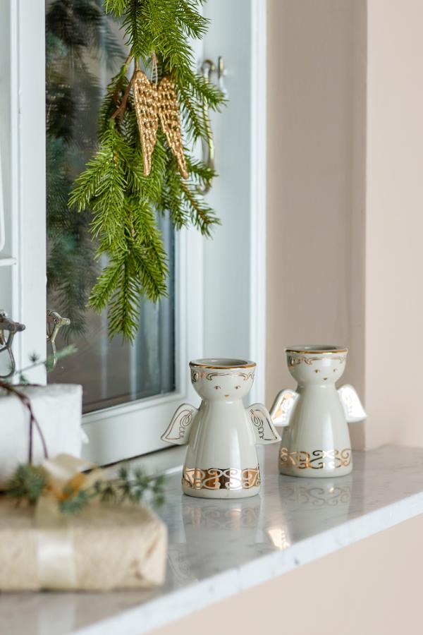 Bloomingville Faella Votive & Candle Holder, White, Stoneware