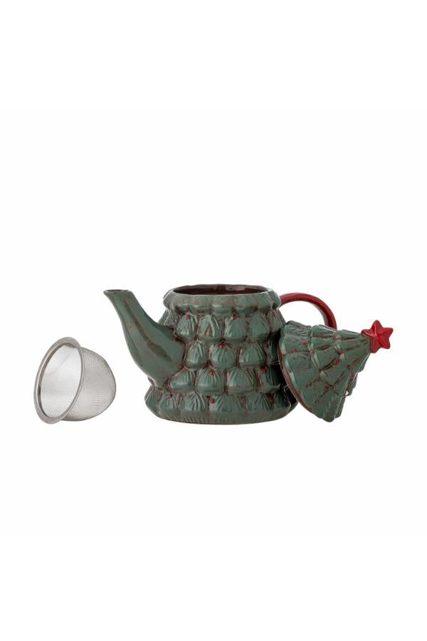 Bloomingville Elvion Teapot w/Teastrainer, Green, Stoneware