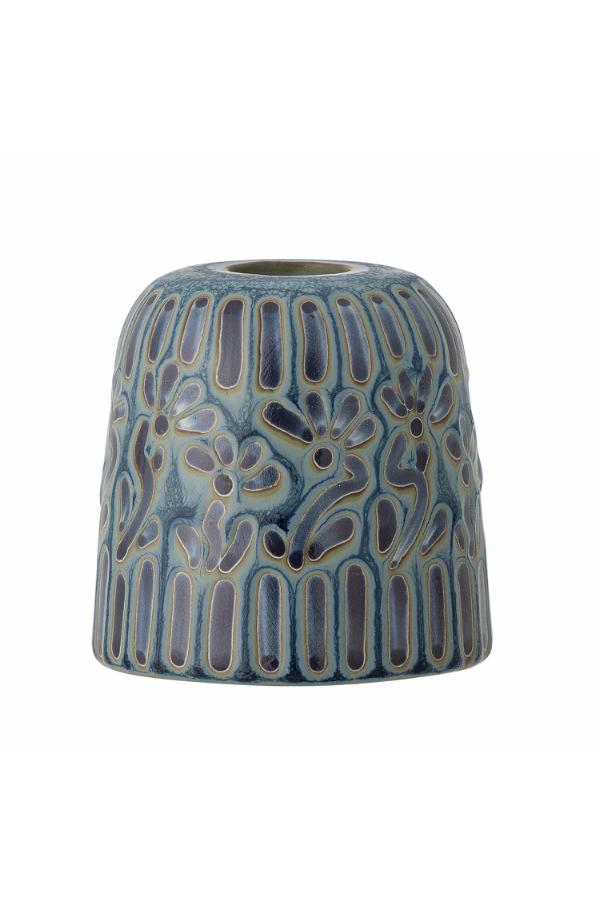 Bloomingville Samsin Candle Holder, Blue, Stoneware