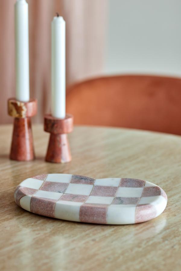 Bloomingville Petrea Tray, Rose, Marble
