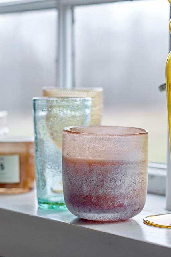 Bloomingville Dara Candle Holder, Yellow, Glass