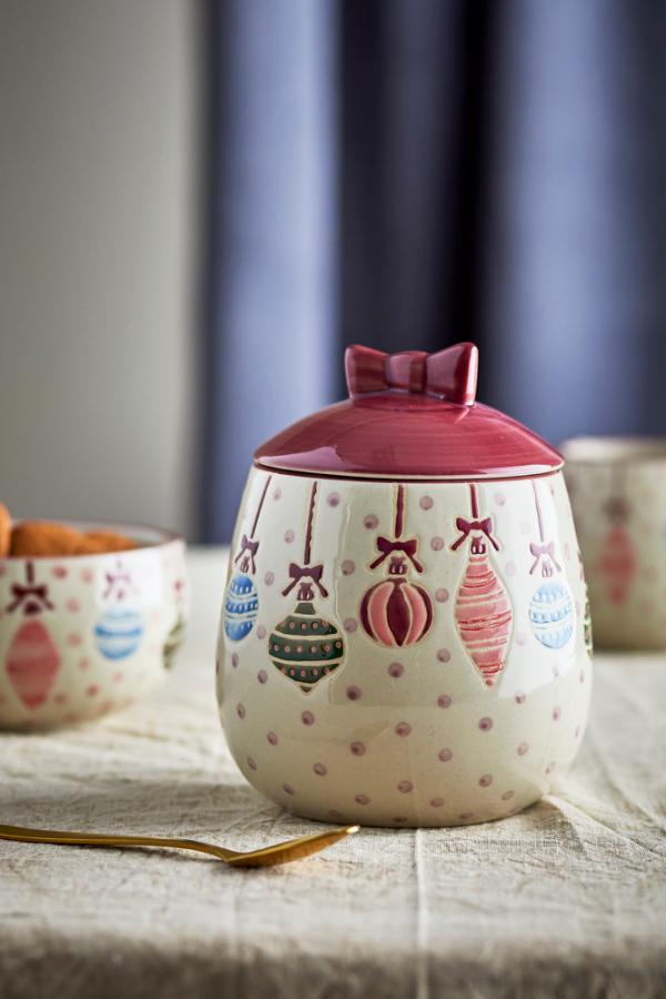 Bloomingville Ornamentia Jar w/Lid, Multi, Stoneware