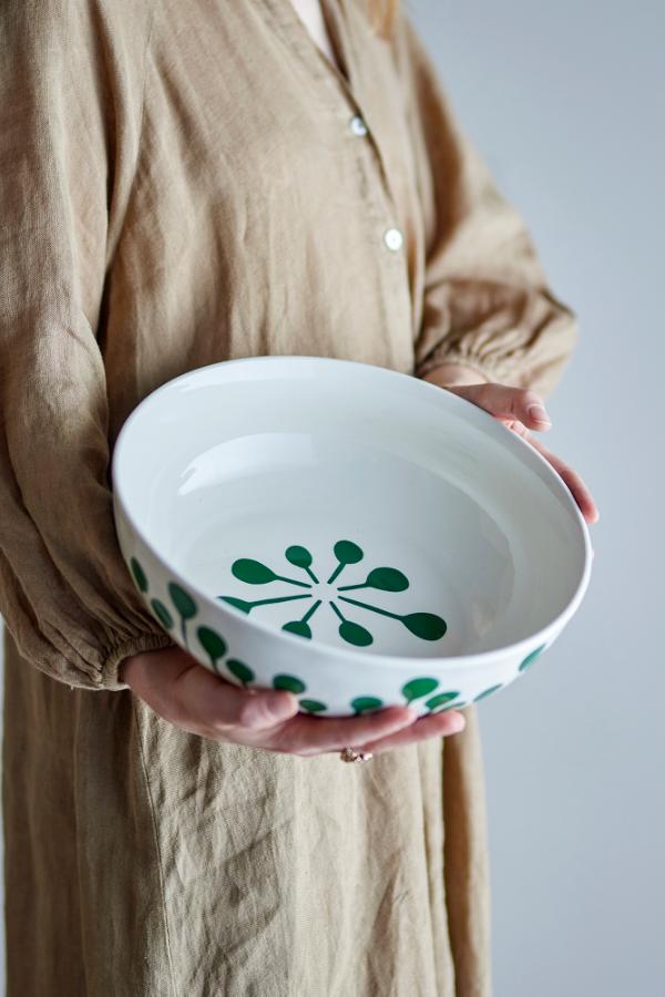 Creative Collection Linora Bowl, Green, Stoneware