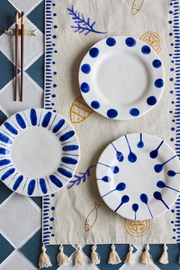 Creative Collection Linora Plate, Blue, Stoneware