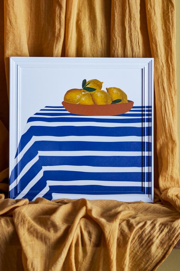 Creative Collection Limone Illustration w/ Frame, Multi, Firwood