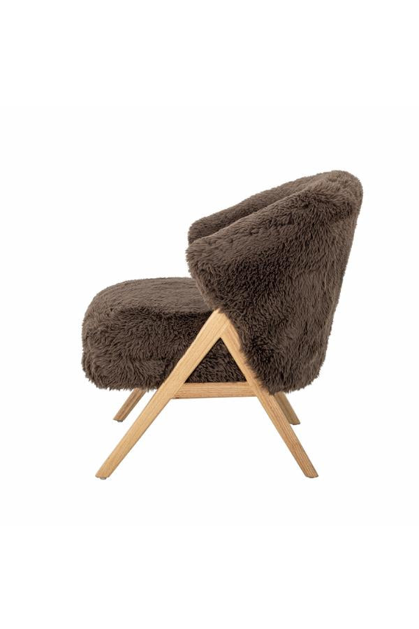 Bloomingville Camino Lounge Chair, Brown, FSC®100%, Rubberwood
