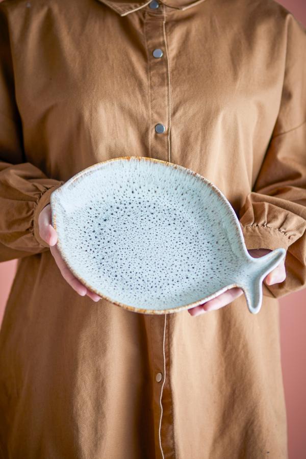 Creative Collection Fleur Serving Plate, Nature, Stoneware