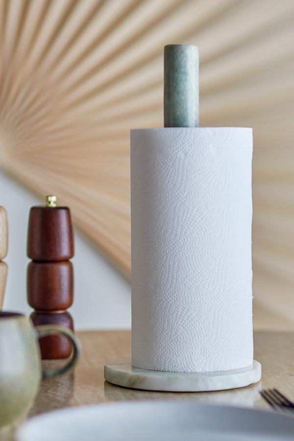 Bloomingville Emy Kitchen Paper Stand, Green, Marble