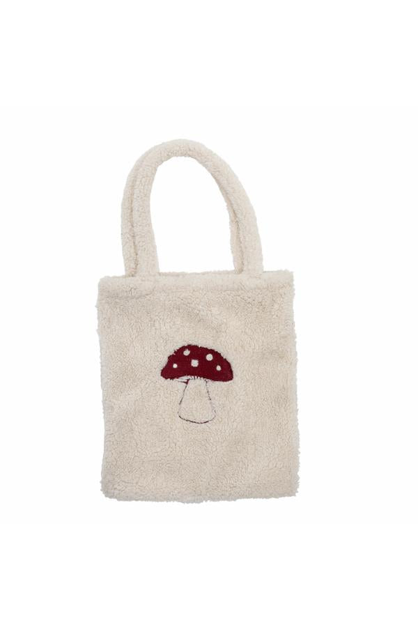 Bloomingville Mini Mushroom Bag, White, Polyester