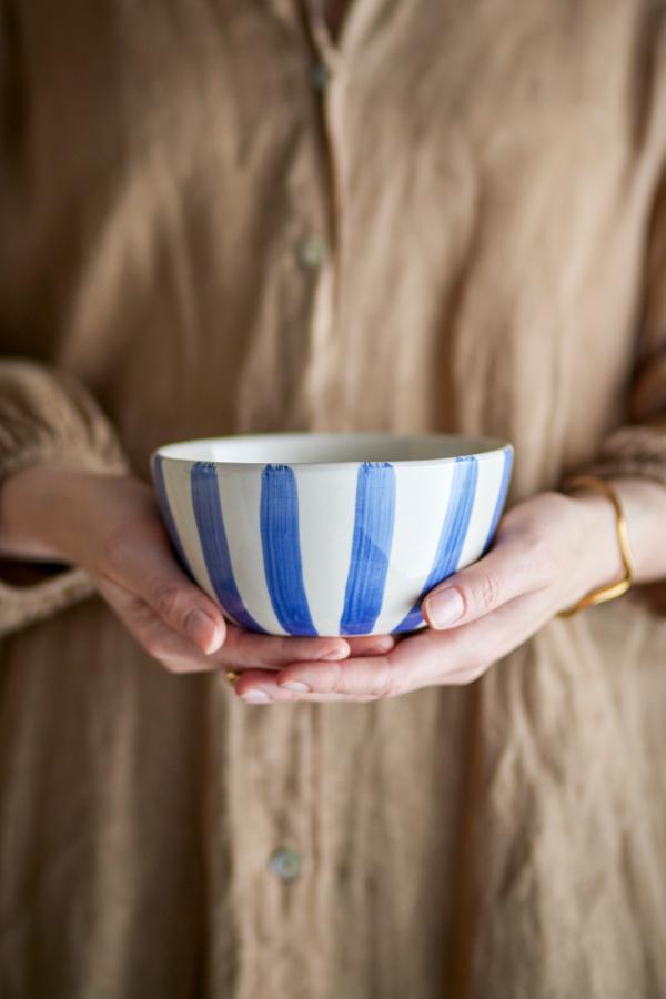 Creative Collection Begonia Bowl, Blue, Stoneware