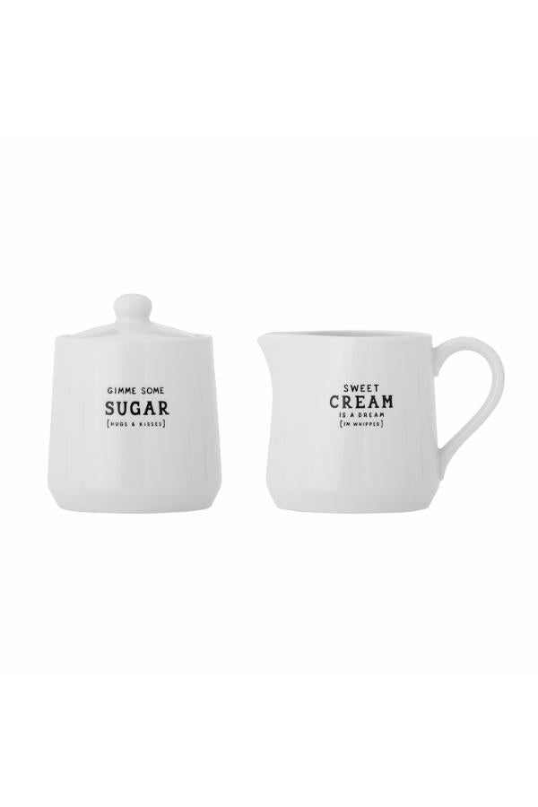 Creative Collection Wendy Milk Jug & Sugar Bowl, White, Stoneware