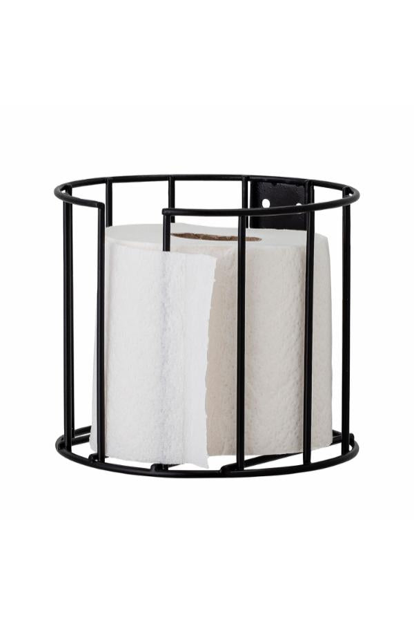 Bloomingville Klemens Toilet Roll Holder, Black, Metal
