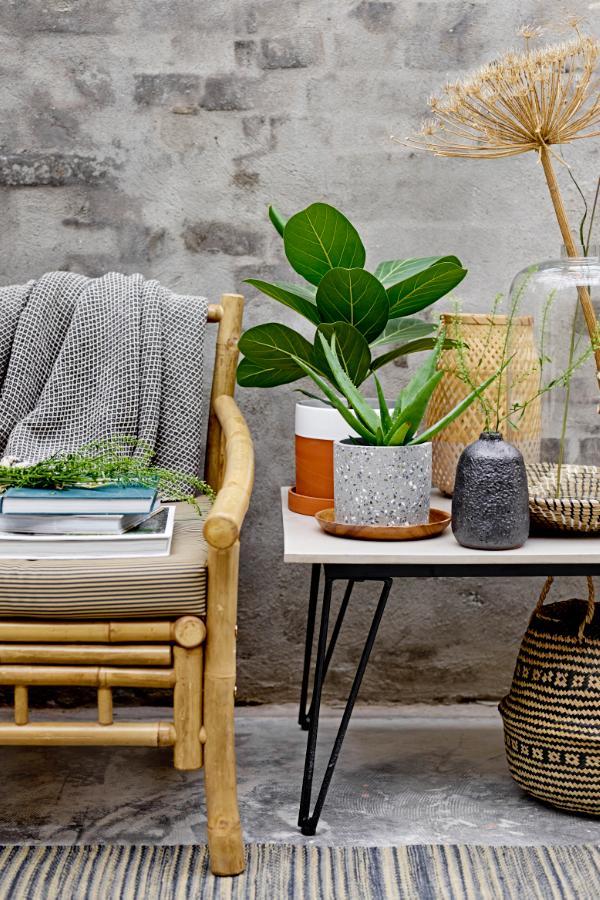 Bloomingville Barry Throw, Blue, Recycled Cotton