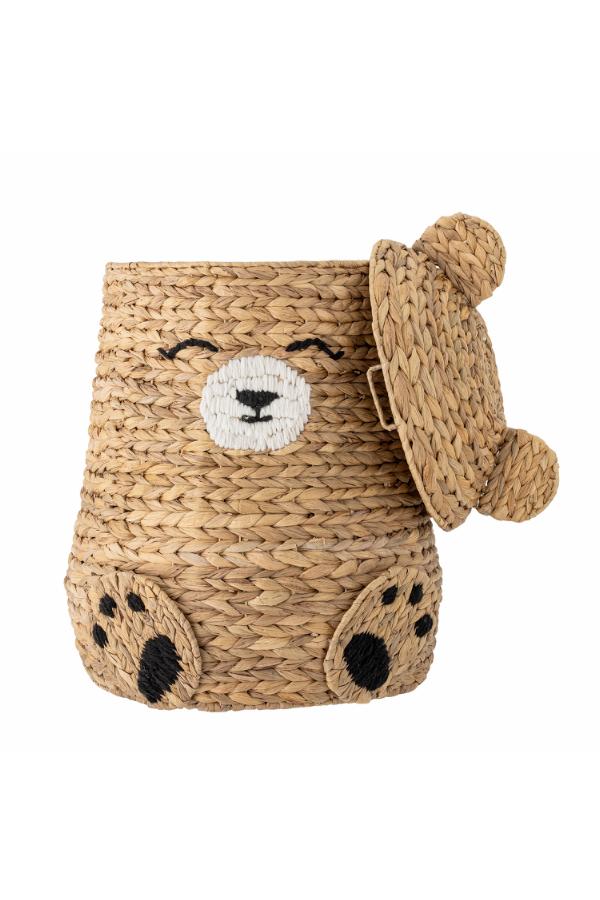 Bloomingville Mini Timone Basket w/Lid, Nature, Water Hyacinth