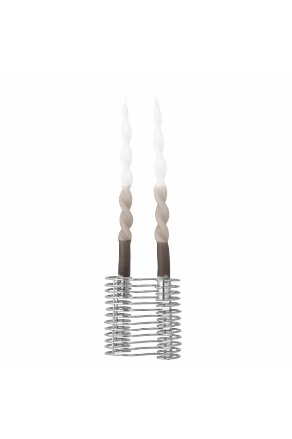 Bloomingville Wavela Candle Holder, Silver, Iron