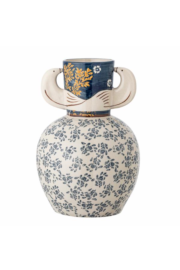 Bloomingville Hezha Vase, Blue, Stoneware