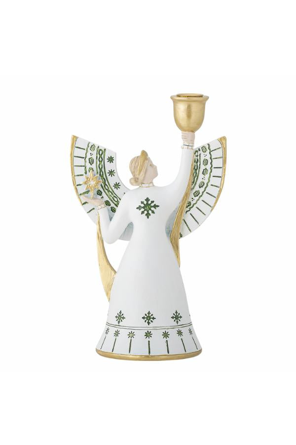 Bloomingville Evangeline Candle Holder, White, Polyresin