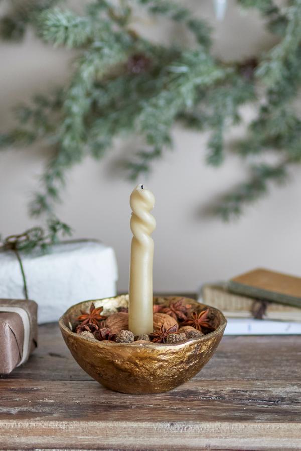 Bloomingville Nataline Candle Holder, Gold, Aluminum