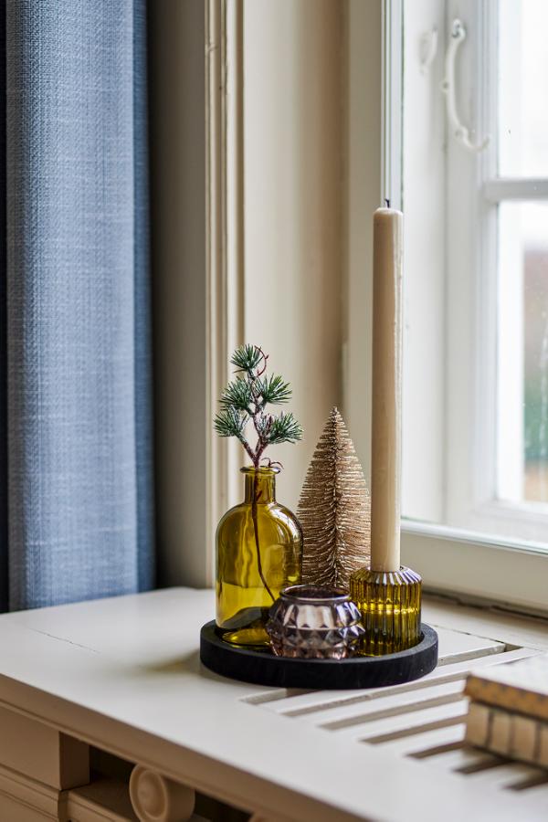 Bloomingville Sanga Tray w/Votive, Green, Glass