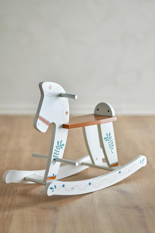 Bloomingville Mini Ruddy Rocking Toy, Horse, White, MDF