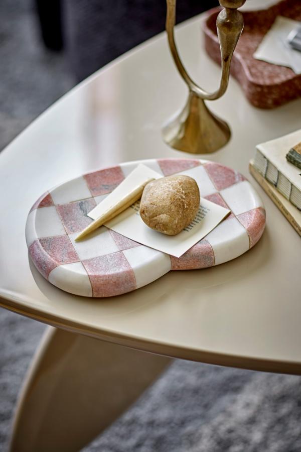 Bloomingville Petrea Tray, Rose, Marble