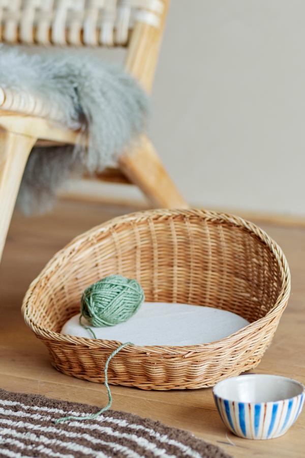 Bloomingville Tille Cat Basket, Nature, Rattan