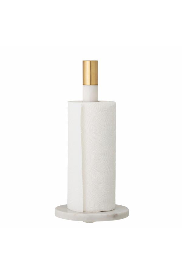 Bloomingville Emira Kitchen Paper Stand, White, Marble