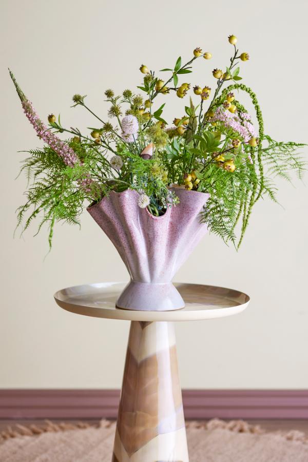 Bloomingville Plier Vase, Rose, Stoneware