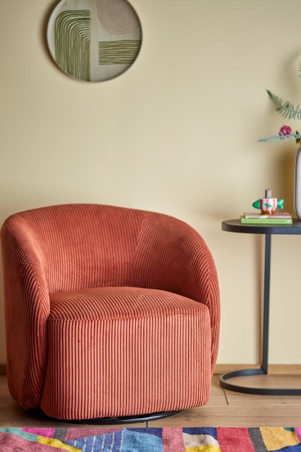 Bloomingville Pradi Lounge Chair, Orange, Polyester