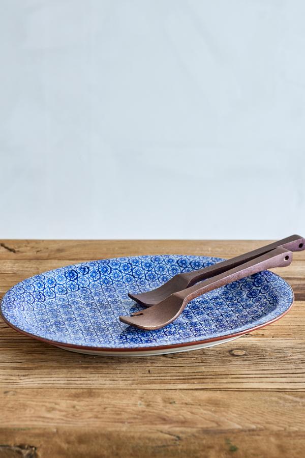 Bloomingville Karine Serving Plate, Blue, Stoneware