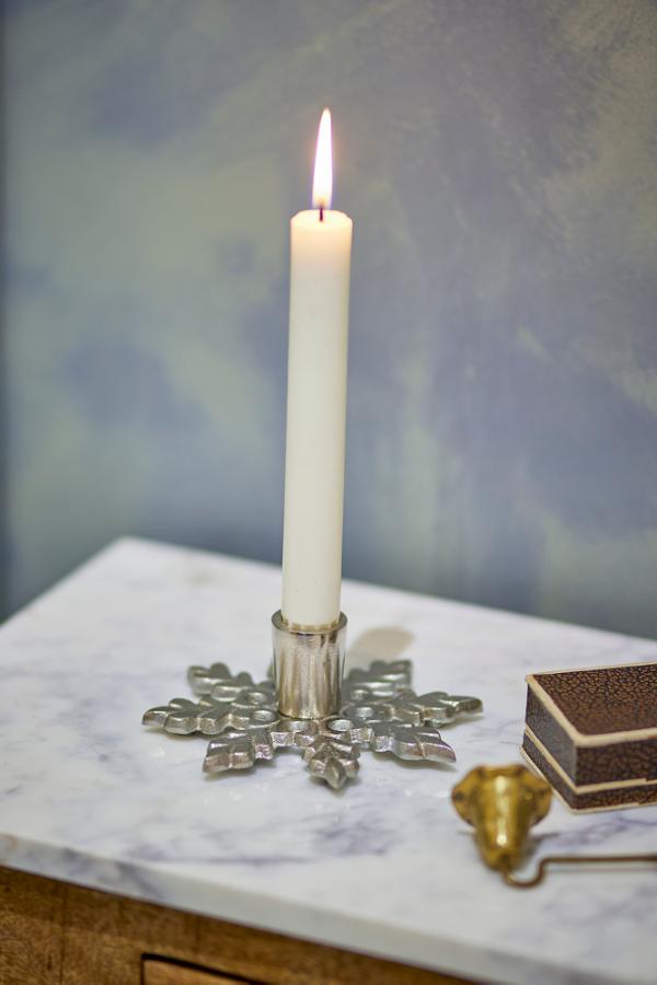 Bloomingville Kashi Candle Holder, Silver, Metal