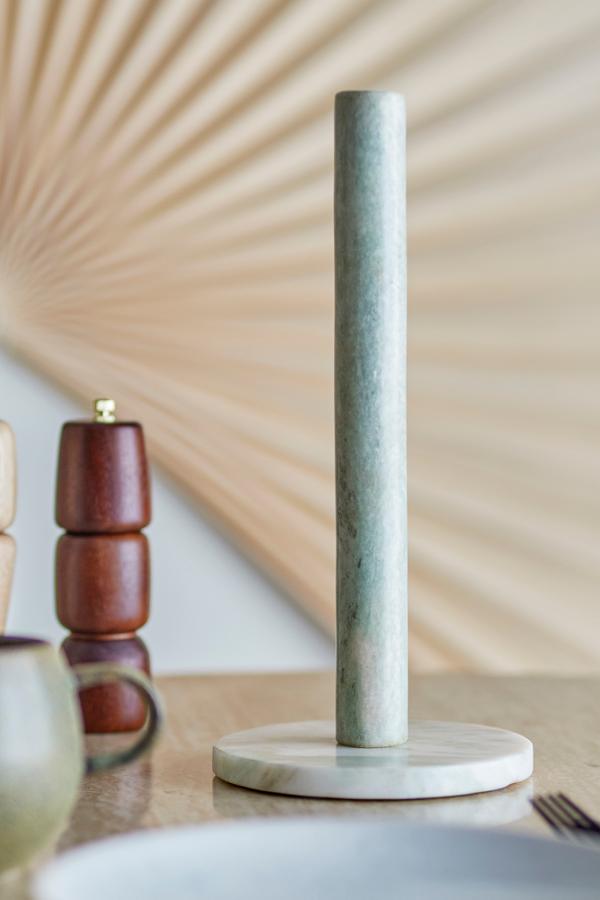 Bloomingville Emy Kitchen Paper Stand, Green, Marble