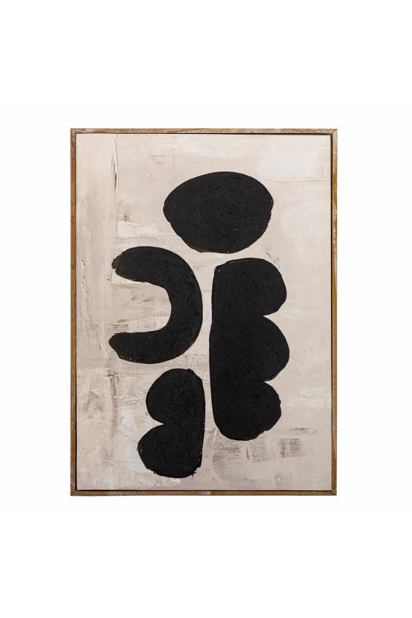 Bloomingville Comma Illustration w/ Frame, Black, Firwood