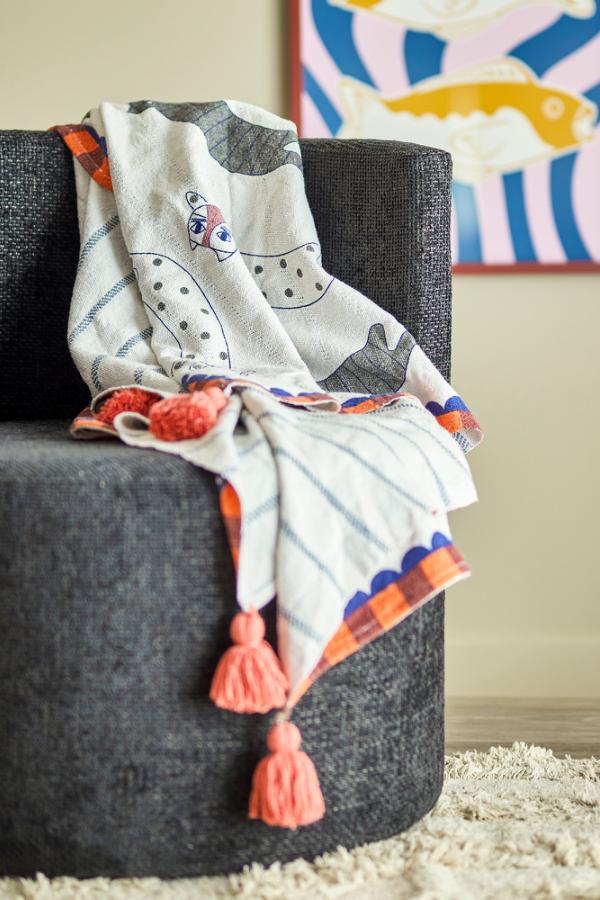 Bloomingville Missy Throw, Multi, Recycled Cotton