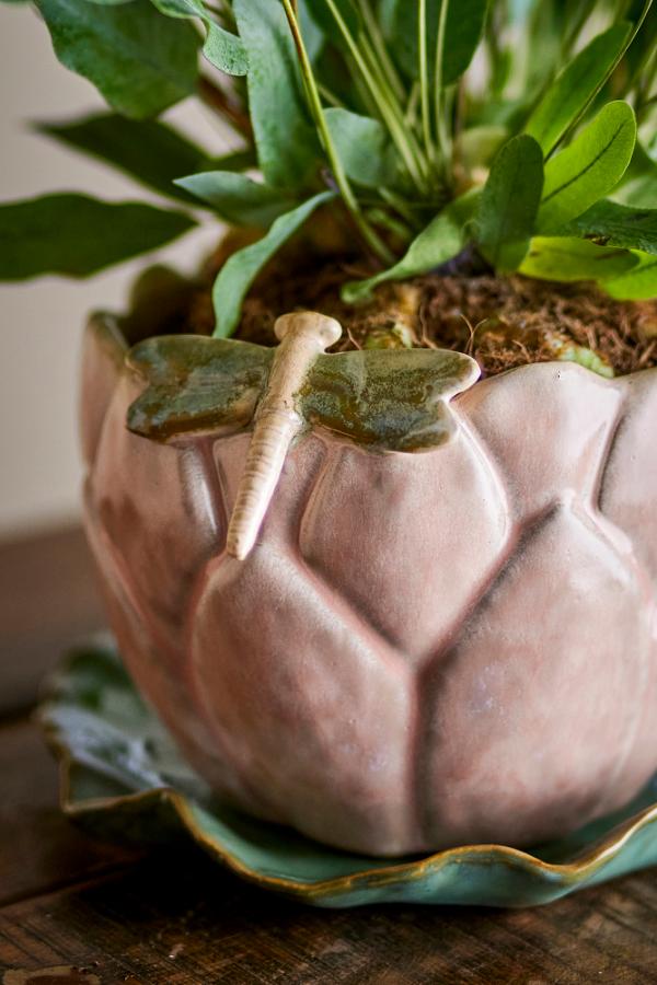 Creative Collection Jaylee Flowerpot w/Saucer, Rose, Stoneware