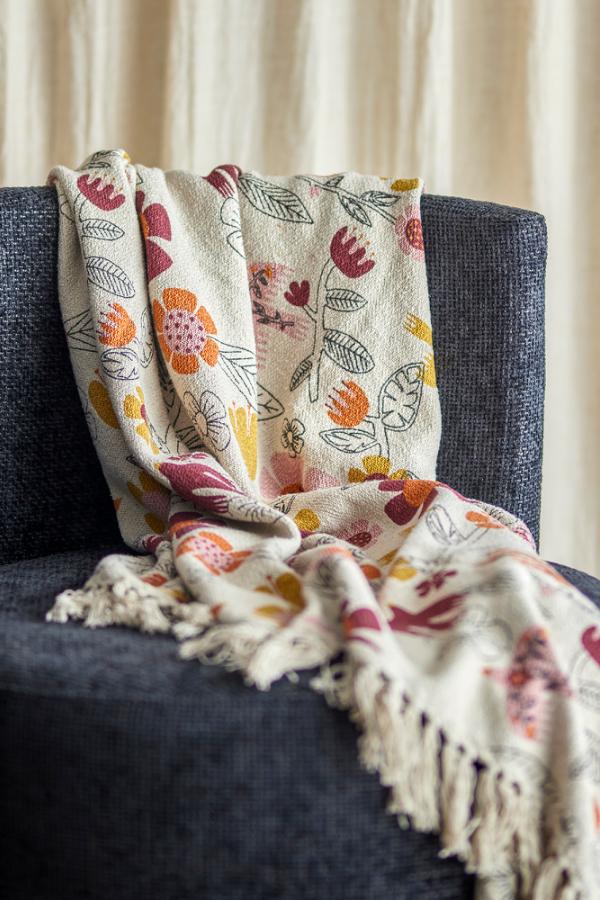 Bloomingville Vivielle Throw, Multi, Recycled Cotton