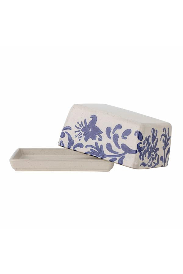 Creative Collection Petunia Butter Box, Blue, Stoneware